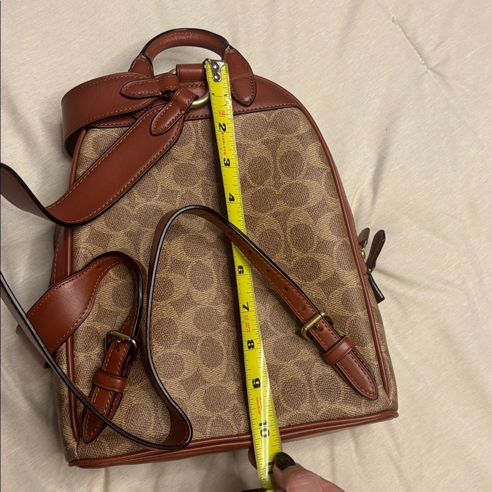 Coach Tan and Brown Signature Backpack purse - Picture 7 of 8